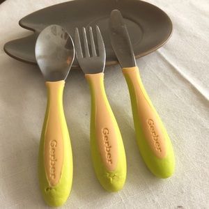 Gerber set spoon, fork, knife for baby